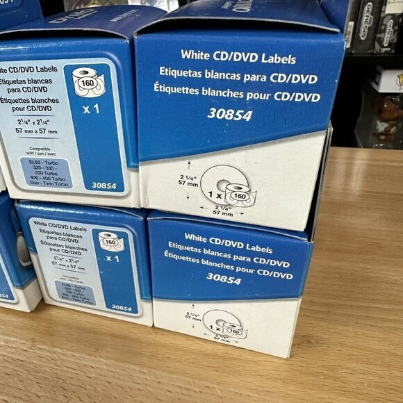 Lot Of 6 DYMO CD/DVD LABELS WHITE 30854 LABELWRITER 2-1/4" 57mm 320 SANFORD - Picture 4 of 4